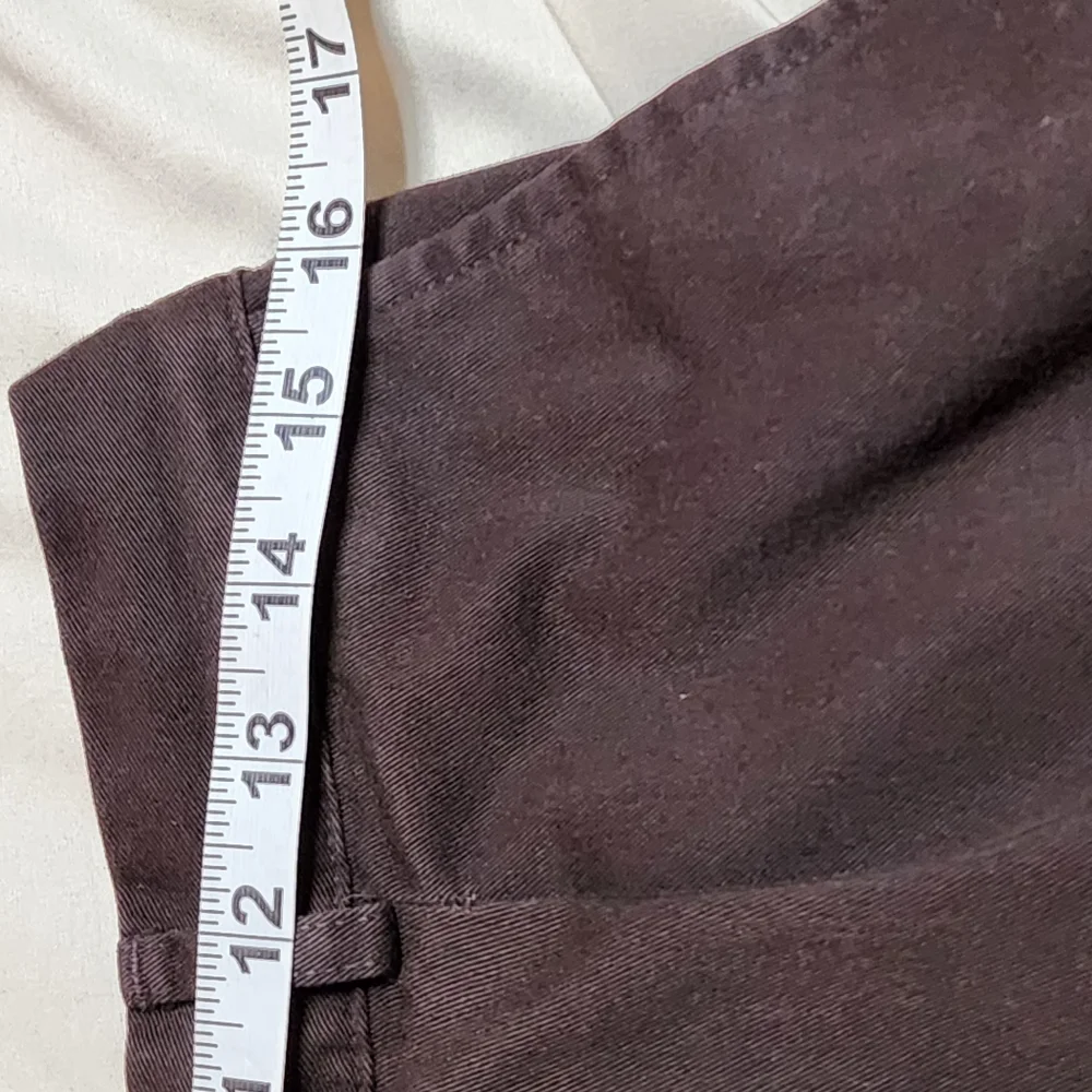 Vintage L.L. Bean Women's Brown High Elastic Button Waist Pants Size 14 G13